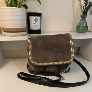 Sharif Grey Suede Crossbody